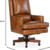 Hooker Furniture Leather Wright Executive Swivel Tilt Chair in Brown