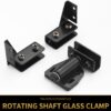Stainless Steel Glass Door Hinge Double Head Magnetic Catch Closures with ABS Clamp Set for 5-7mm Glass Doors (1, Black)