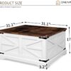 oneinmil 3-Piece Farmhouse Table Set Includes 31” Coffee Table and Side Tables with Storage Space, Retro Tables for Living Room, White