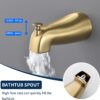 2 Handle Shower Faucet Set with Tub Spout Bathtub Shower Faucet Combo Set Shower System Complete Tub and Shower Trim Kit Brushed Gold Wall Mounted Shower Fixtures