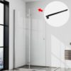 15.74" to 23.62" Shower Door Glass Support Bar,201 Stainless Steel Wall-to-Glass for Fixed Frameless Shower 8-12mm Glass Panel,Black