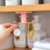 2pcs Under Cabinet Kitchen Utensil Hooks,360° Rotating Drilling Free Adhesive Utensils Hanging Rack for Tools/Towel/Knife (Black)