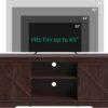 YITAHOME TV Stands for TV up to 65 Inch, Farmhouse Entertainment Center with Double Barn Doors & Storage Cabinets, Rustic TV Cabinet Media Console Table for Living Room, 59 Inches, Espresso