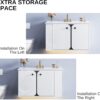 IRONCK 30" Bathroom Vanity with Sink, Floating Bathroom Sink Cabinet with LED Light & Extra Shelves, High Gloss Modern Clearance Bathroom Vanities, White