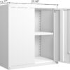 GREATMEET Metal Wall Cabinet, Metal Wall Cabinets for Garage, Wall Mount Cabinet with Lock, Upper Cabinets Wall Mounted, Hanging Utility Cabinet with Adjustable Shelf