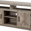 58" W Barn Door TV Stand, Farmhouse Entertainment Center for TV Up to 65", Entertainment Console Table with Open and Closed Storage Space for Living Room