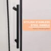 Shower Door, Sliding Shower Door with Explosion-Proof Film Clear Glass, Frameless Tempered Glass Shower Door with Stainless Steel Handle & Waterproof Seal Strip Parts