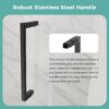Glass Shower Door 56-60" W x 72" H, Frameless Sliding Shower Door 5/16"(8mm) Thick SGCC Tempered Glass Easy Clean, Shower Sliding Door with Stainless Steel Handle and Hardware in Matte Black
