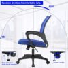 Office Chair Desk Chair Mesh Computer Chair with Lumbar Support Modern Executive Adjustable Chair Task Rolling Swivel Ergonomic Chair for Women Adults(Blue)