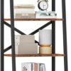 Furologee 5-Tier Ladder Shelf with 2 Drawers,Narrow Bookshelf Storage Shelves,Industrial Bookcase Freestanding Rack Units for Bedroom,Living Room,Bathroom,Home Office,Balcony,Wood Metal,Rustic Brown