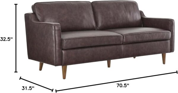 Modway Impart Upholstered Genuine Leather Sofa in Brown