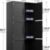 Cozy Castle Kitchen Pantry Cabinet with Soft Doors and Adjustable Shelves 68.5", Freestanding Cupboard for Dining Room Living Room Bathroom Linen & Laundry Black