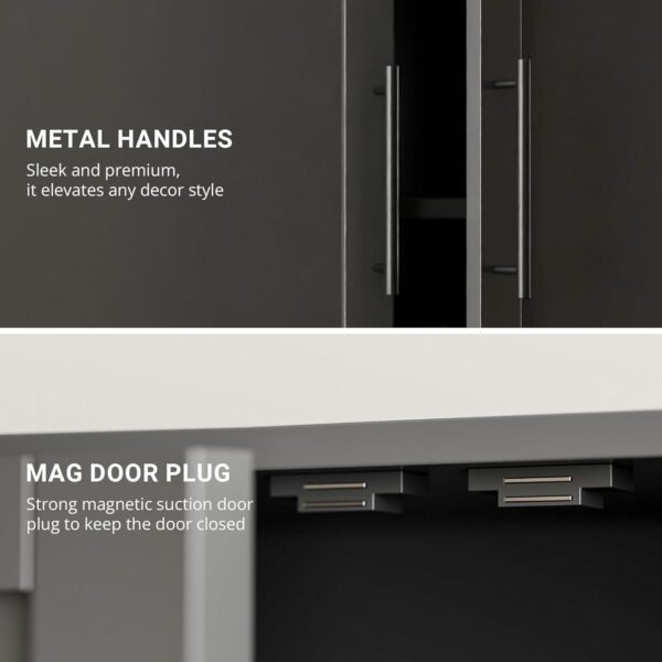 Cozy Castle Kitchen Pantry Cabinet with Soft Doors and Adjustable Shelves 68.5", Freestanding Cupboard for Dining Room Living Room Bathroom Linen & Laundry Black