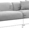89" Modern Sofa Couch, Velvet Upholstered Sofas, 3-Seater Deep Seat Couchs, Comfy Fluffy Standard Couch with Straight Tuxedo Arm, Metal Legs, 2 Pillows for Living Room, Home Office (Orange)
