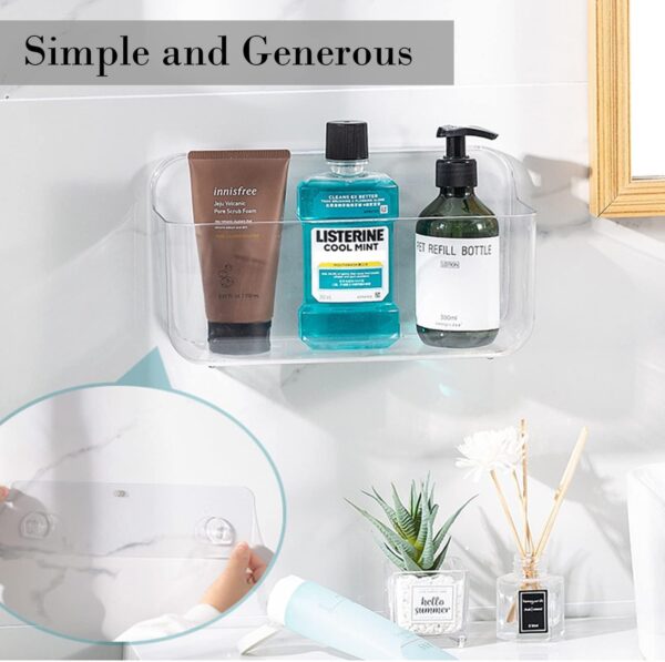 Acrylic Adhesive Wall Mounted Storage, Small Cabinet Door Organizer Without Drilling, Automatic Draining Sink Caddy for Kitchen, Bathroom, Laundry, Camper, Utility Room, Office, Shelves