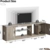 Bestier LED TV Stand for 65/70/75/80 Inch TV, 70 inch Gaming Entertainment Center with Adjustable Glass Shelves & Storage Cabinet for PS5, Xbox, Modern TV Console Table for Living Room, Grey Wash