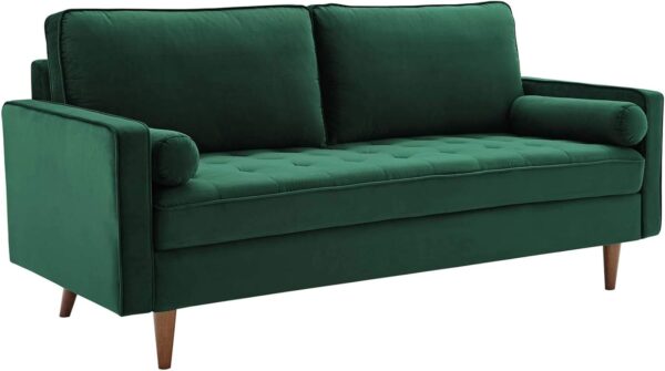 Modway EEI-3764-GRN Valour Performance Velvet Sofa, Green