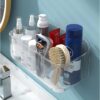 Acrylic Adhesive Wall Mounted Storage, Small Cabinet Door Organizer Without Drilling, Automatic Draining Sink Caddy for Kitchen, Bathroom, Laundry, Camper, Utility Room, Office, Shelves
