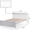 Plank+Beam Solid Wood Queen Bed Frame, Platform Bed with Headboard, White