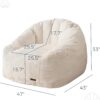 MAXYOYO Giant Bean Bag Chair, Oversized Bean Bag Couch for Adults and Kids, Faux Fur Shell-Shaped Large Chair with Filler, Stuffed Big Accent Sofa Lounge Floor Sofa for Gaming, Reading, Beige