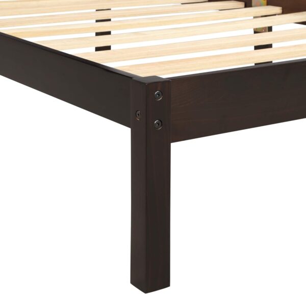 Merax Queen Size Platform Bed with Headboard,Wood Bed Frame with Slat Support No Box Spring Needed, Espresso Platform Bed