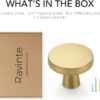 Ravinte 30 Pack Solid Knobs Kitchen Cabinet Round Pulls Dresser Handles Gold Cupboard Hardware Brushed Brass Door Drawer Knobs