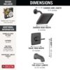 Delta Faucet Geist 14 Series Tub and Shower Trim Kit, Black Shower Faucet with Single-Spray Matte Black Shower Head, Shower Faucet Set Complete, Matte Black 144864-BL (Valve Included)