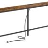 SUPERJARE 78.7 Inch Console Table with Outlet, Sofa Table with Charging Station, Narrow Hallway Entryway Table, Behind Couch Table, for Living Room, Rustic Brown