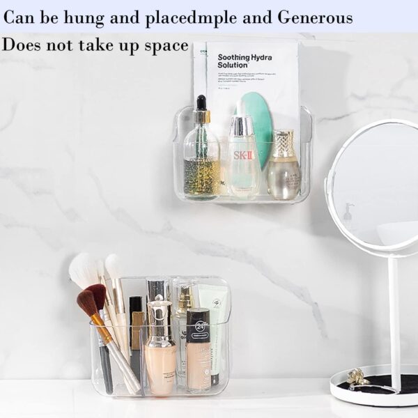 Acrylic Adhesive Wall Mounted Storage, Small Cabinet Door Organizer Without Drilling, Automatic Draining Sink Caddy for Kitchen, Bathroom, Laundry, Camper, Utility Room, Office, Shelves