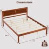 Giantex Queen Wood Platform Bed Frame with Headboard, Mid Century Queen Bed Frame with Wood Slat Support, Solid Wood Foundation with 16" Under Bed Storage, No Box Spring Needed, Easy Assembly