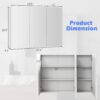 Tangkula Mirrored Medicine Cabinet, Large Wide Wall Mounted Storage Cabinet with 3 Mirror Doors & Adjustable Shelf, 36 x 4.5 x 25.5 Inch, Bathroom Mirror Medicine Cabinet (36 x 25.5 Inch)