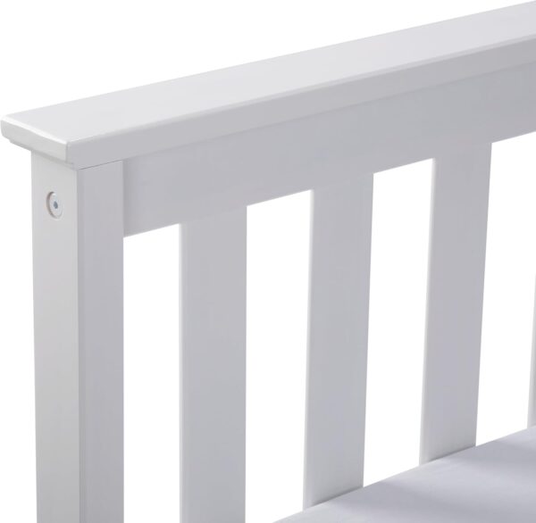 Plank+Beam Solid Wood Queen Bed Frame, Platform Bed with Headboard, White