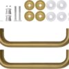 CKB 8" Shower Door Handle, Shower Glass Door Pull Back to Back Handle Compatible with 1/4" to 1/2" Thickness Glass for Frameless Shower Doors, Gold Plated with 304 Stainless Steel