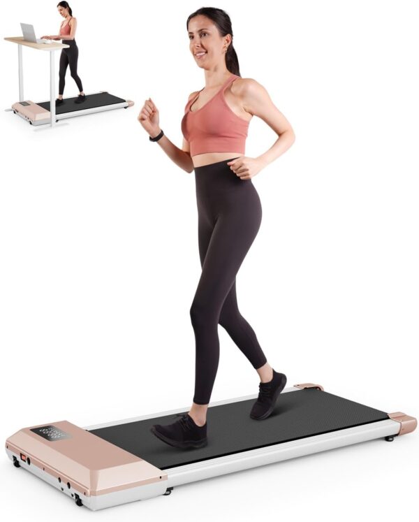 Walking Pad, Under Desk Treadmill, Mini Portable Treadmill with App and Remote Control, 2.2 HP Quiet Walking Jogging Machine for Office Home Use, 250 Lbs Capacity