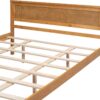 P PURLOVE Queen Size Bed Frame,Solid Wood Platform Bed with Headboard,No Box Spring Needed,Oak