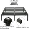 Queen Size Bed Frame with Steel Slats Support, Sturdy and Durable, No Box Spring Needed, 16 Inch High 3500lbs Heavy Duty Metal Platform Frames with Storage, Noise-Free, Black