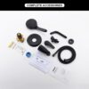 Tub Shower Faucet Combo, Matte Black Shower System 10 Patterns Handheld Shower Head with Tub Spout, Shower Trim Kit with Shower Head & Brass Valve