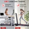 Foldable Treadmill Walking Pad with Auto Incline, 6-Level 12% Portable Under Desk Treadmill for Home Office, 2 in 1 330lbs Capacity Heavy Duty with Handle Bar, 2.5HP Quiet, Upright Space-Saving
