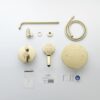 Brushed Gold Shower Faucet Set, Wall Mount Rain Shower System 10 Inches, and Handheld Shower Head Combination, Included Rough-in Valve and Trim Kit