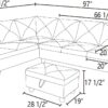 L Shaped Couch Modern Couches for Living Room Faux Leather 3 Pieces Modular Sectional Sofa with Storage Ottoman and Back Cushions for Reception Room and Apartment, Ginger