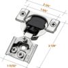 Ravinte 50 Pack 25 Pair 1/2 inch Overlay Cabinet Hinges Soft Close Hidden Door Hinge for Kitchen Cabinet Hinges Stainless Steel Adjustable Hinges Satin Nickel Cabinet Hardware
