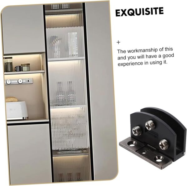 4Pcs Stainless Steel Glass Door Hinge Heavy Duty Shower Door Hardware for Frameless Installation Smooth Operation Modern Brushed Finish Secure Glass Clamp