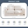 MAXYOYO Giant Bean Bag Chair for Adults, Upholstered Loveseat Floor Sofa with Pillows and Armrests, Large Bean Bag Sofa Plush Chair Couch for Bedroom Living Room, White