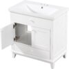 30" Bathroom Cabinet Vanities with Sink Set Combo, Storage Cabinet with Doors and Drawer, Solid Wood, Modern Style, White