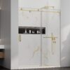 Shower Doors,56-60" W x 76" H Frameless Sliding Shower Door,5/16"(8mm) Clear SGCC Tempered Glass with Double-Sided Nano Coating,Bypass Shower Doors for Walk in Shower,Stainless Steel Hardware Gold