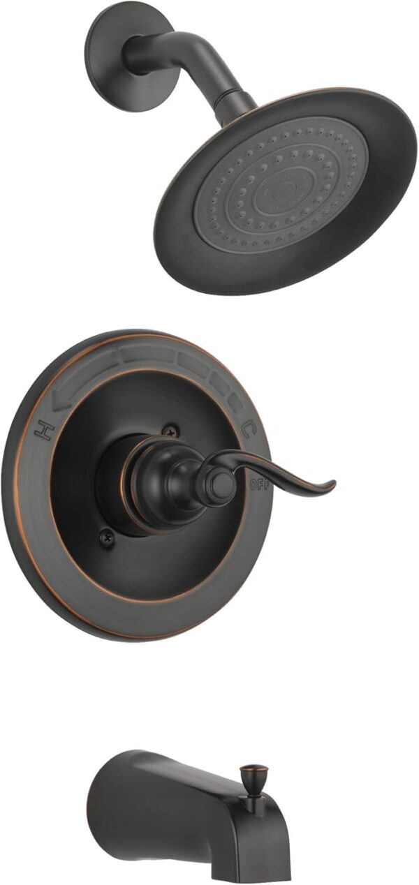 Delta BT14496-OB Windemere Function Tub Trim Kit with Single-Spray Head Shower Faucet, Without Rough, Oil Rubbed Bronze
