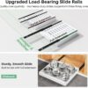 Pull out Cabinet Organizer, Expandable(12"-20") Heavy Duty Slide out Drawers Fixed with Adhesive Nano Film for Pots, Roll out Shelf Storage for Kitchen Base Cabinet Organization(White)