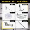 DLDIRECT Slatwall Panel Garage Wall Organizer: Heavy Duty Mounted PVC Rack, Interlocking Slat Paneling for Storage, Board, Shelves System -Black (4’H x 4’W)