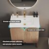 Dalia 30" Freestanding Bathroom Vanity with Overflow Sink One Piece Basin, Ample Storage Modern Design for Small Spaces, Minimalist Bathroom Cabinet
