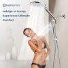 Dual Filtered Handheld Shower Heads Combo, HOPOPRO 15-Mode High Pressure Rainfall Showerheads Combo Set with Filter, for Hard Water, Removes Chlorine, Improves Skin Hair Condition, Chrome
